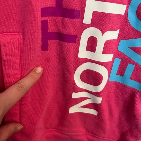 L/G the North Face pink kangaroo pullover hoodie - Picture 2 of 8